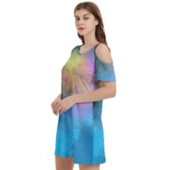 Women s Cold Shoulder Round Neck Mini Dress 