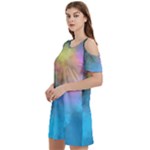 Smokescreen Women s Cold Shoulder Round Neck Mini Dress