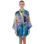 Smokescreen Long Sleeve Satin Kimono