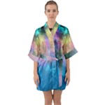 Smokescreen Half Sleeve Satin Kimono 