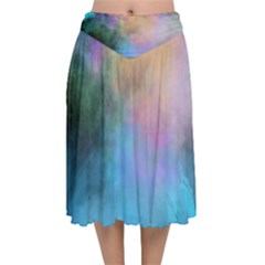 Velvet Flared Midi Skirt 