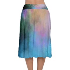 Velvet Flared Midi Skirt 