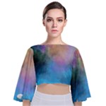 Smokescreen Tie Back Butterfly Sleeve Chiffon Top