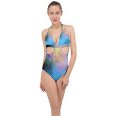 Halter Front Plunge Swimsuit 