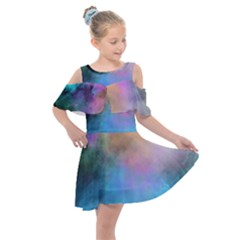 Kids  Shoulder Cutout Chiffon Dress 