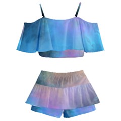 Kids  Off Shoulder Skirt Bikini 