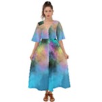 Smokescreen Kimono Sleeve Boho Dress