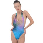 Smokescreen Backless Halter One Piece Swimsuit