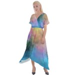 Smokescreen Cross Front Sharkbite Hem Maxi Dress