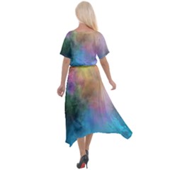 Cross Front Sharkbite Hem Maxi Dress 