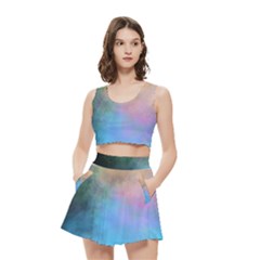 Smokescreen Women s Crop Top Pleated Skater Rave Skirt from ArtsNow.com