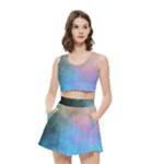 Smokescreen Women s Crop Top Pleated Skater Rave Skirt