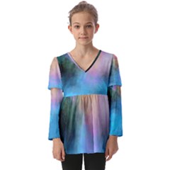 Kids  V Neck Casual Top 