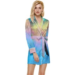 Long Sleeve Satin Robe 