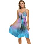 Smokescreen Sleeveless Tie Front Chiffon Dress