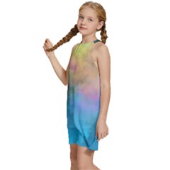 Kids  Halter Collar Waist Tie Chiffon Dress 