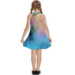 Kids  Halter Collar Waist Tie Chiffon Dress 