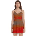 Crimson Skys Body Wrap Sleeveless V-Neck Mini Dress