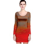 Crimson Skys Long Sleeve Velvet Bodycon Dress