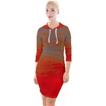 Crimson Skys Quarter Sleeve Hood Bodycon Dress