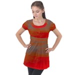 Crimson Skys Puff Sleeve Tunic Top