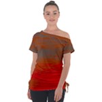 Crimson Skys Off Shoulder Tie-Up T-Shirt