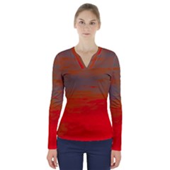 V-Neck Long Sleeve Top 