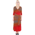 Crimson Skys Quarter Sleeve Wrap Maxi Dress