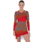 Crimson Skys Asymmetric Cut-Out Shift Dress