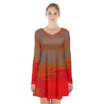 Crimson Skys Long Sleeve Velvet V-neck Dress