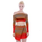 Crimson Skys Off Shoulder Top with Mini Skirt Set