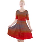 Crimson Skys Quarter Sleeve A-Line Dress