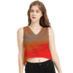 Crimson Skys V-Neck Cropped Tank Top