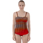 Crimson Skys Twist Front Tankini Set