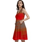 Crimson Skys Sleeveless V-Neck Skater Dress with Pockets