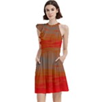 Crimson Skys Cocktail Party Halter Sleeveless Dress With Pockets