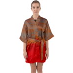 Crimson Skys Half Sleeve Satin Kimono 