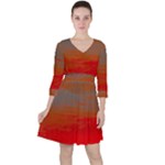 Crimson Skys Quarter Sleeve Ruffle Waist Dress