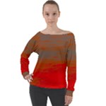 Crimson Skys Off Shoulder Long Sleeve Velour Top