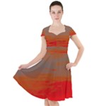 Crimson Skys Cap Sleeve Midi Dress With Pockets