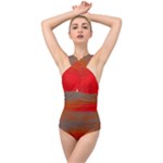 Crimson Skys Cross Front Low Back Swimsuit