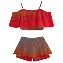 Kids  Off Shoulder Skirt Bikini 