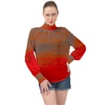 Crimson Skys High Neck Long Sleeve Chiffon Top