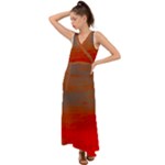 Crimson Skys V-Neck Chiffon Maxi Dress