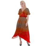 Crimson Skys Cross Front Sharkbite Hem Maxi Dress