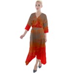 Crimson Skys Quarter Sleeve Wrap Front Maxi Dress