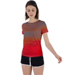 Crimson Skys Back Circle Cutout Sports T-Shirt