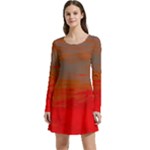 Crimson Skys Long Sleeve Velour Skater Dress