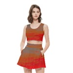 Crimson Skys Women s Crop Top Pleated Skater Rave Skirt