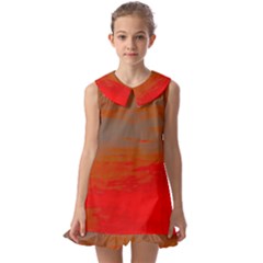 Kids  Pilgrim Collar Ruffle Hem Dress 